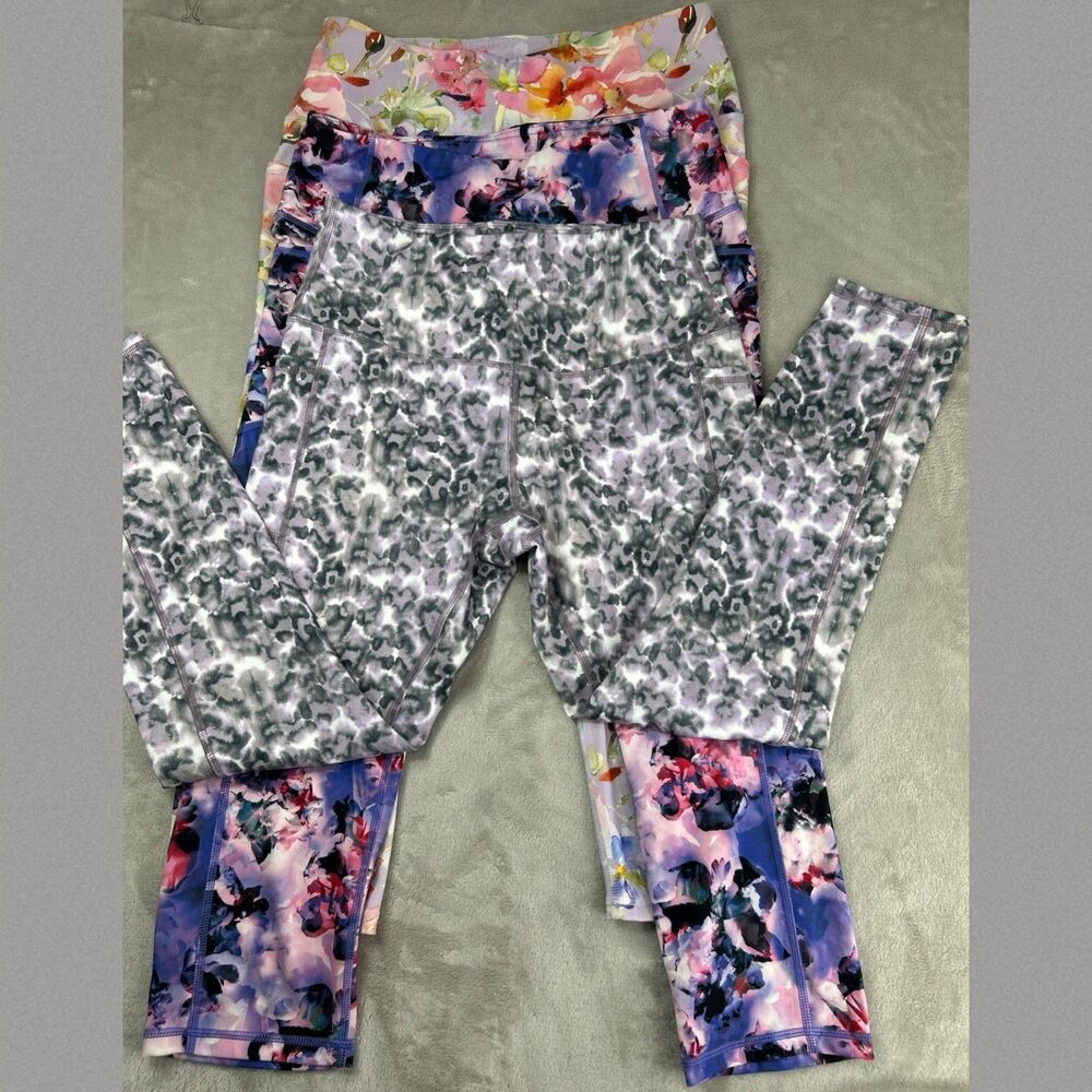 Legend MUUV RBX Lot Capri Leggings Large High Rise Abstract Pocket Yoga Gym